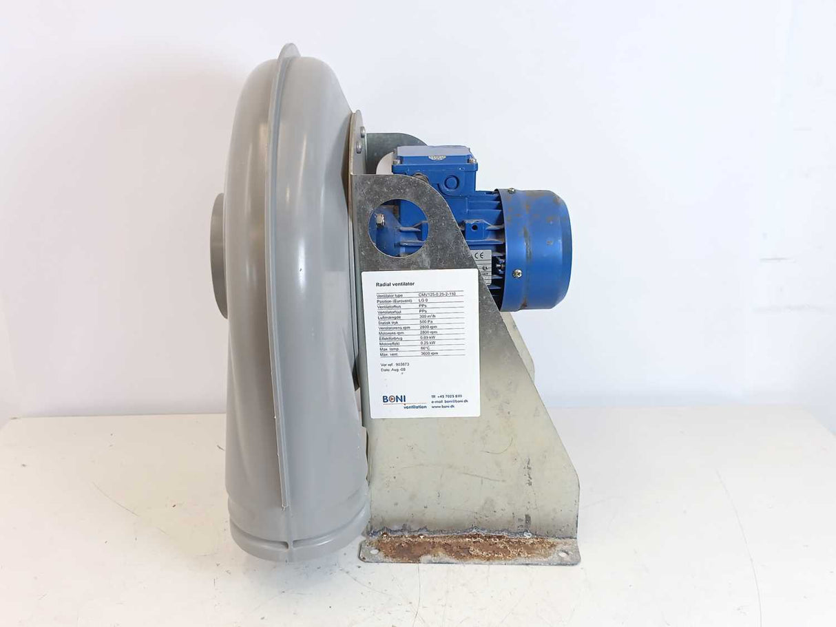 Boni Ventilation CMV125-0.25-2-110 Radial Ventilator, W: 0703-076331 Motor