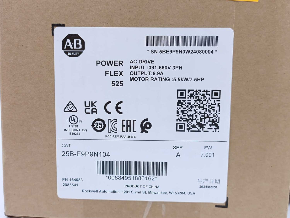 AB 25B-E9P9N104 Ser. A PowerFlex 525 5.5kW (7.5Hp) AC Drive