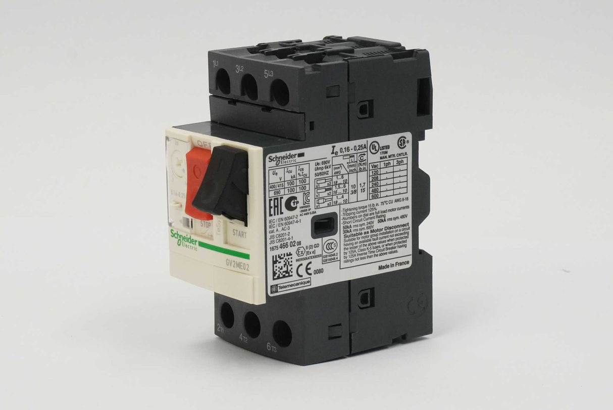 Schneider Electric GV2ME02 TeSys Deca Thermal-Magnetic Motor Circuit Breaker