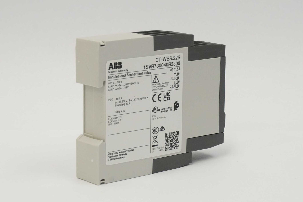 ABB Stotz-Kontakt 1SVR730040R3300 CT-WBS.22S Impulse and Flasher Time Relay