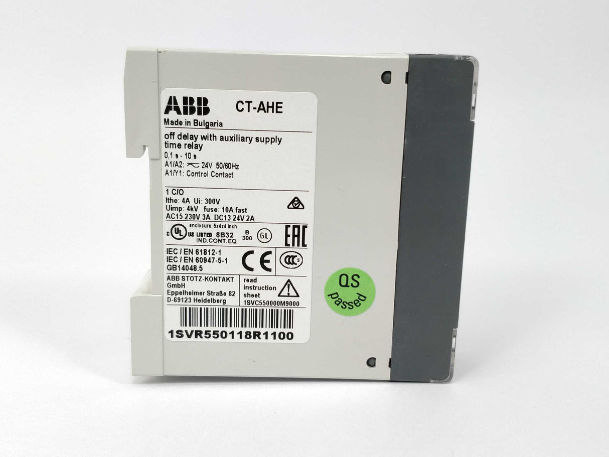 ABB CT-AHE Time relay, OFF-delay 1c/o, 3-300s, 220-240VAC