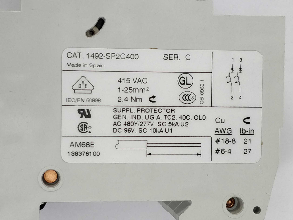 AB 1492-SP2C400 Circuit breaker