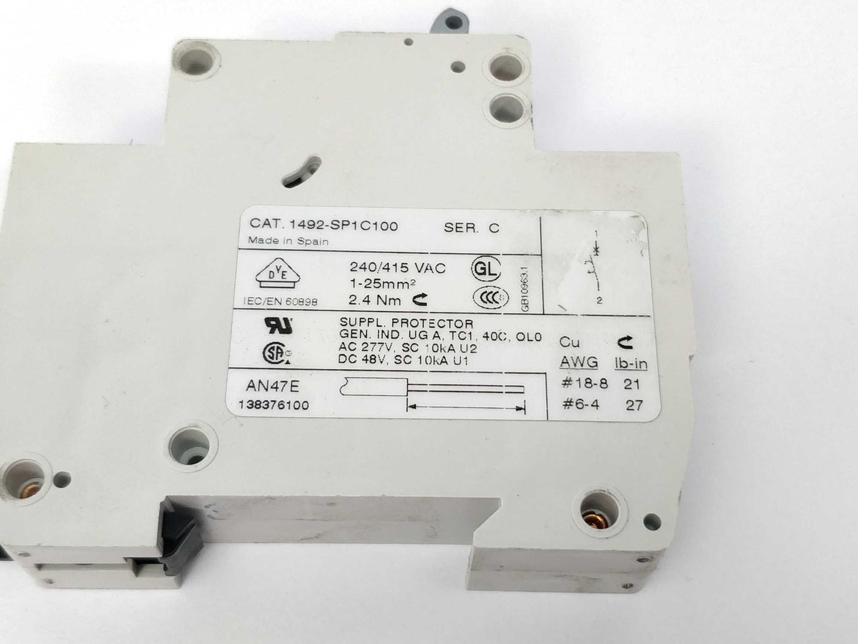 ALLEN-BRADLEY 1492-SP1C100 Circuit breaker