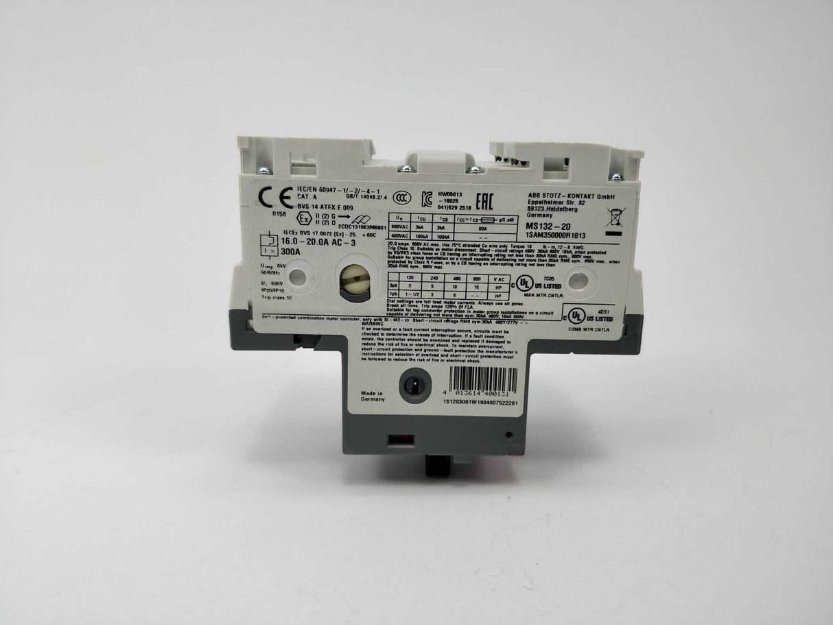 ABB MS132-20 Manual Motor Starter