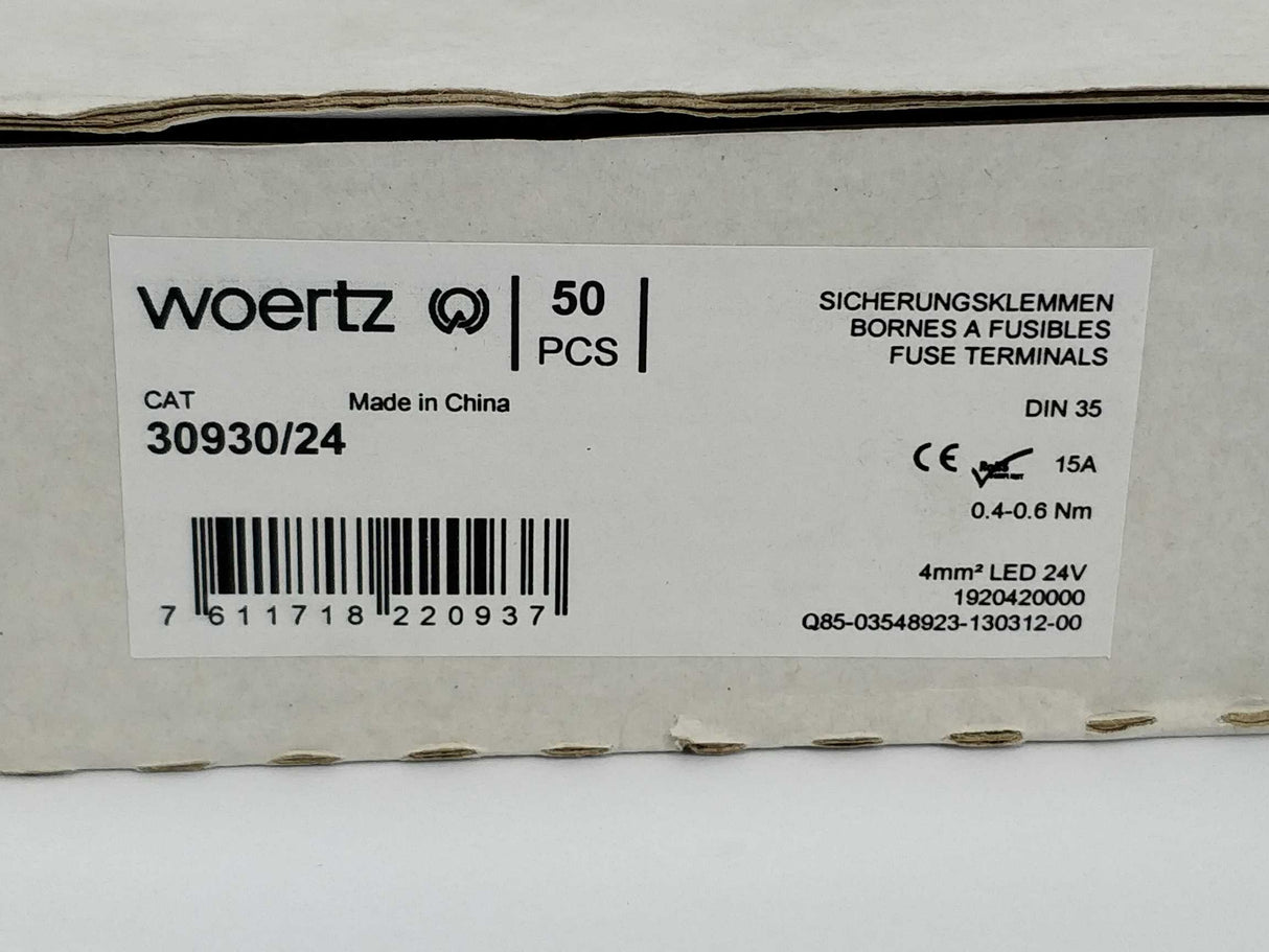 Woertz 30930/24 Fuse terminals 50pcs/box