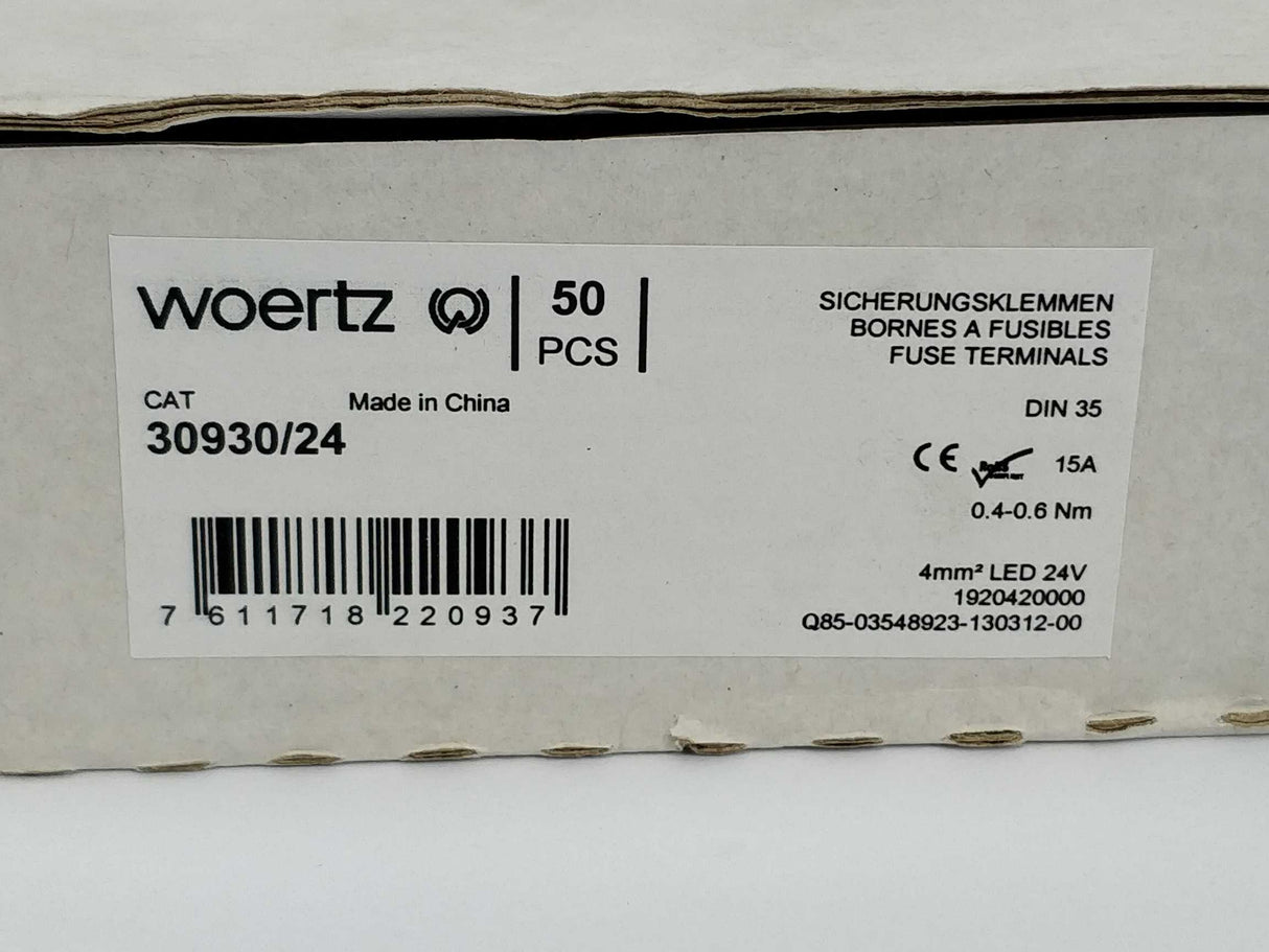 Woertz 30930/24 Fuse terminals 50pcs/box
