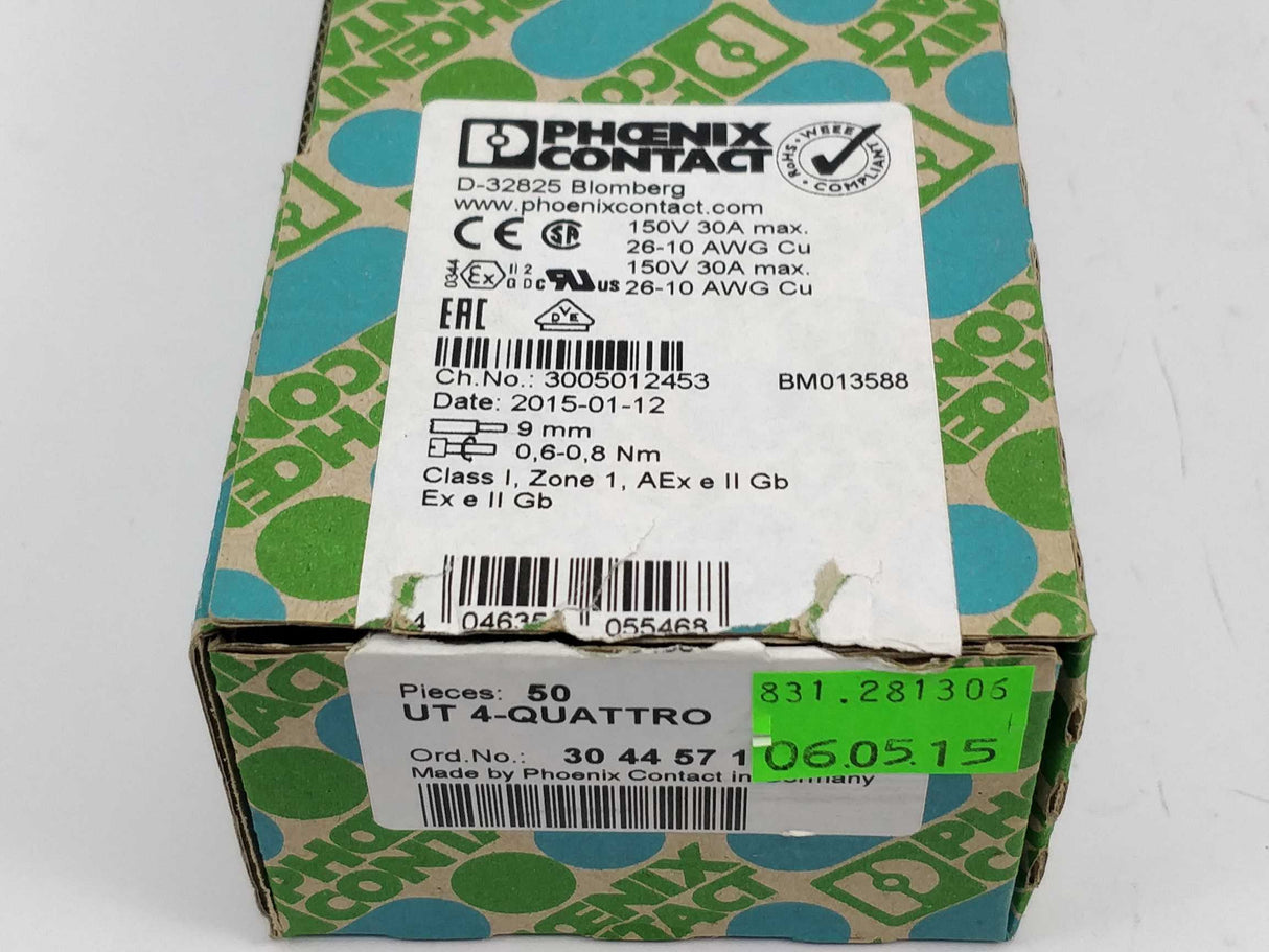Phoenix Contact 3044571 UT 4-QUATTRO terminal block 50pcs