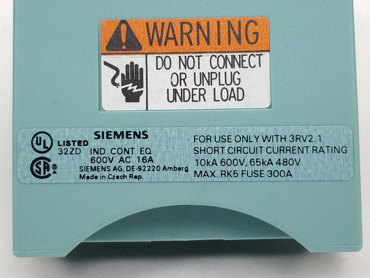 Siemens 3RV2917-5AA00 Cable connector size S00