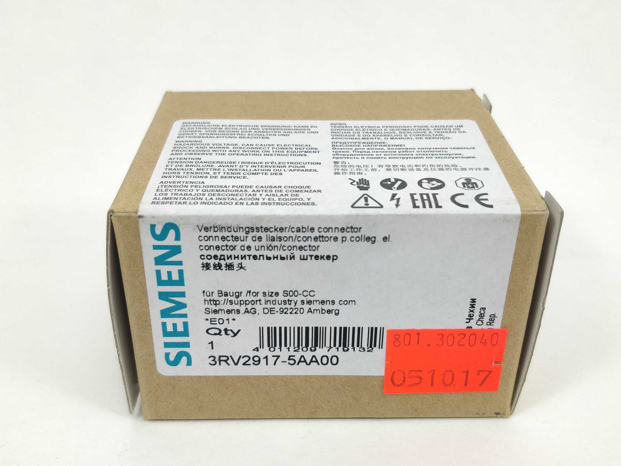 Siemens 3RV2917-5AA00 Cable connector size S00