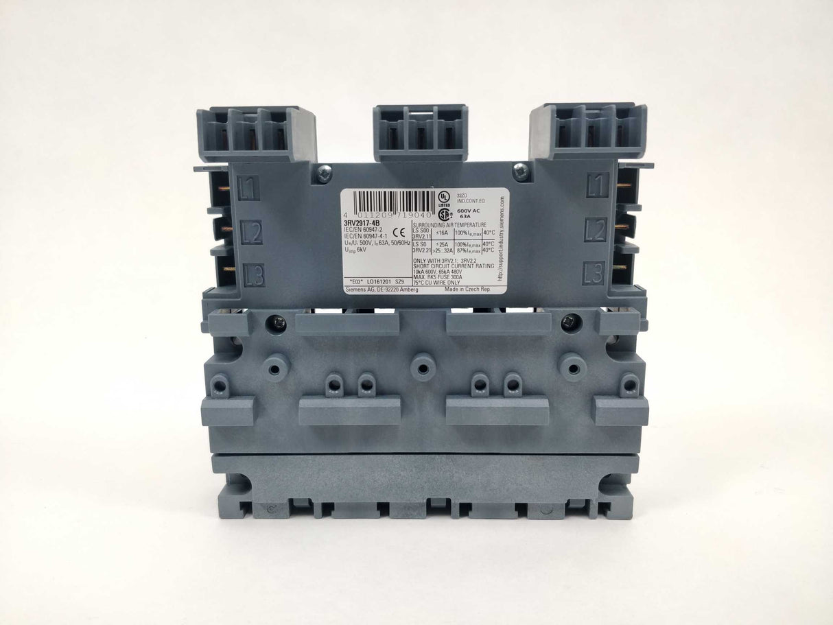 Siemens 3RV2917-4B 3-phase busbar