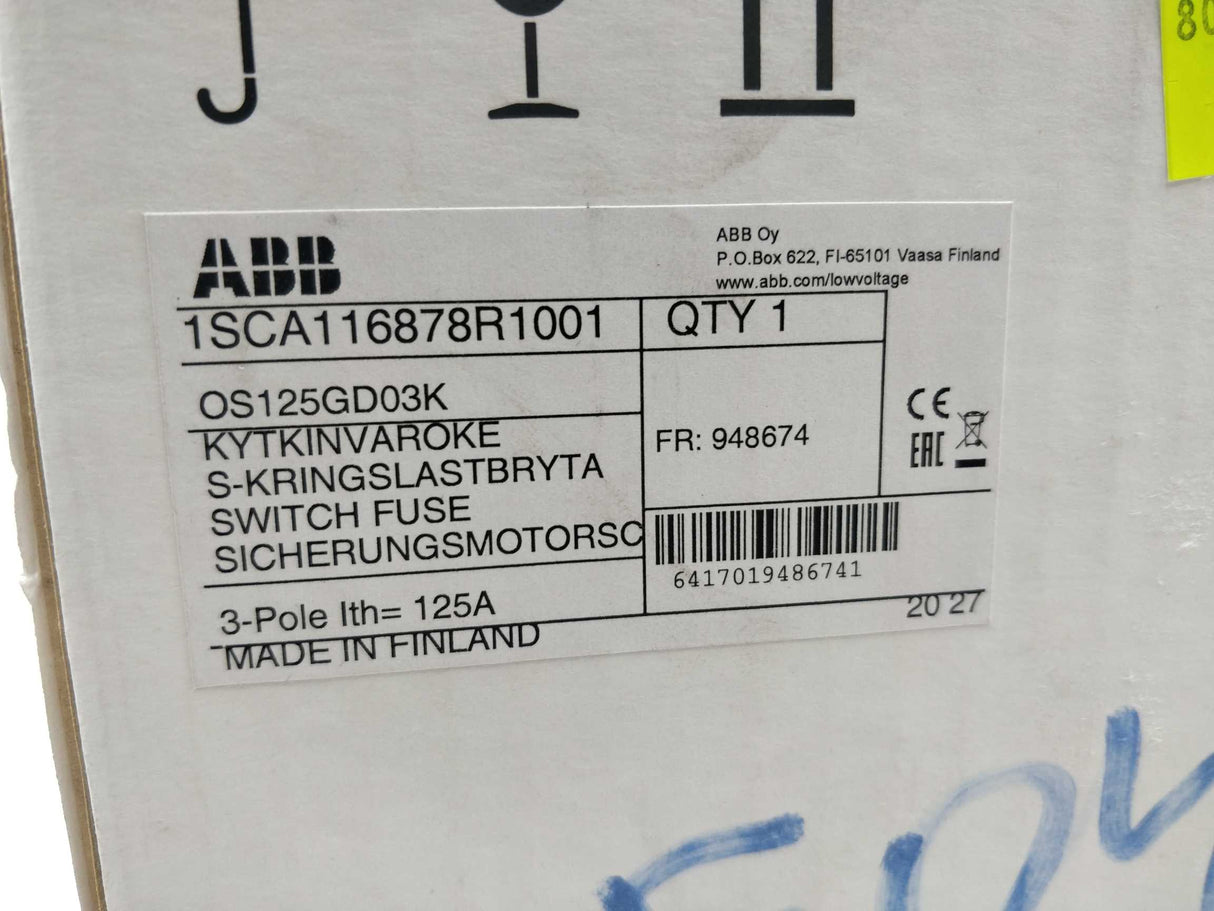 ABB 1SCA116878R1001 OS125GD03K