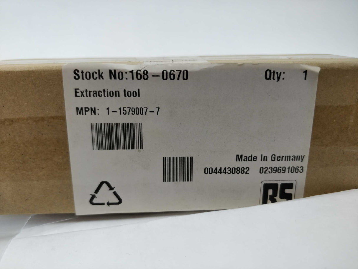 TE Connectivity 1-1579007-7 Extraction tool RS : 168-0670