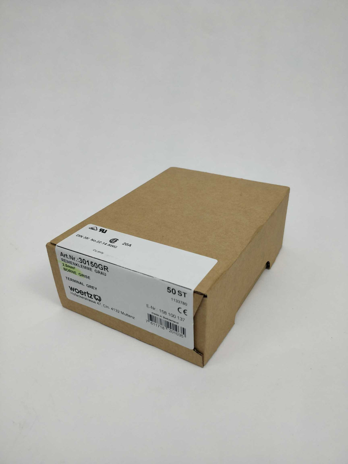 Woertz 30150GR Terminal block DIN35 50 Pcs