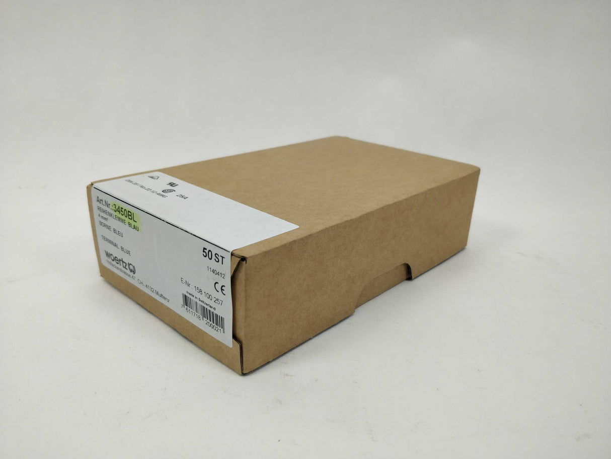 Woertz 3450BL Terminal Block DIN35 50 Pcs