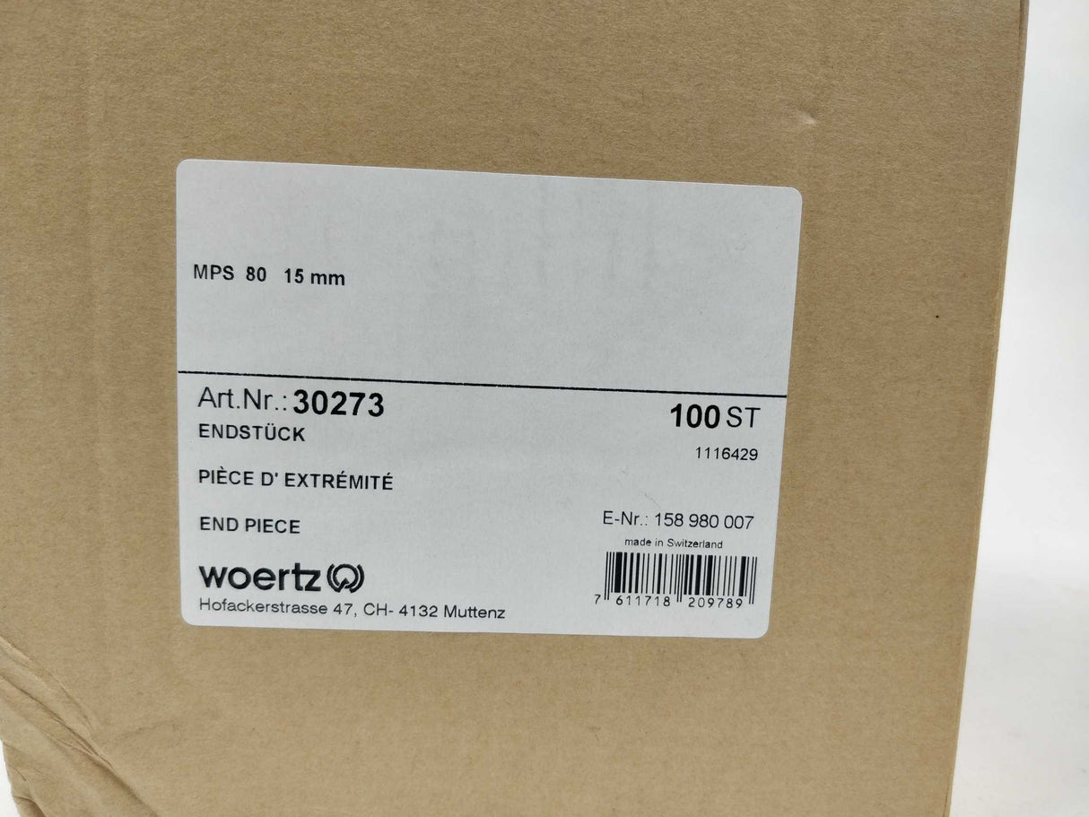 Woertz 30273 End piece 15mm 100 Pcs