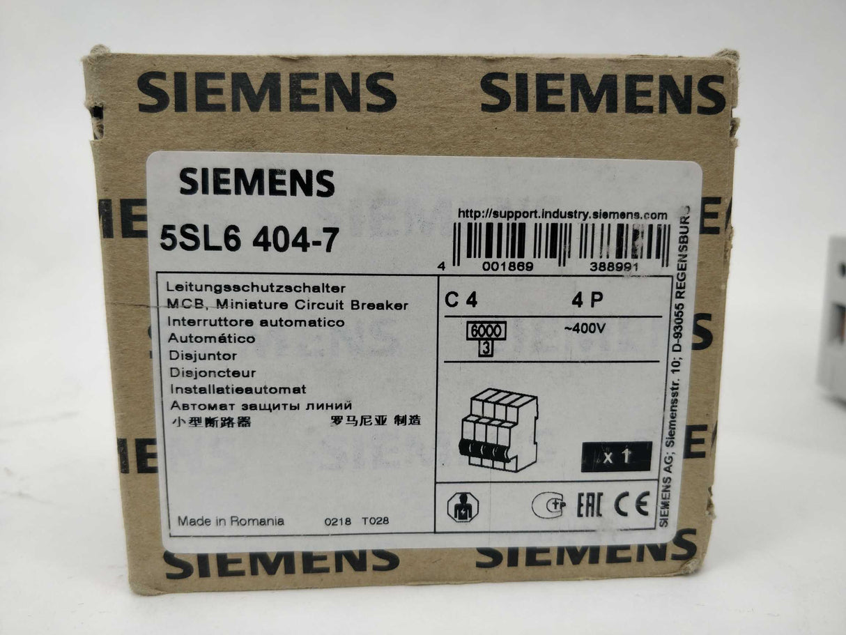 Siemens 5SL6404-7 Miniature Circuit Breaker