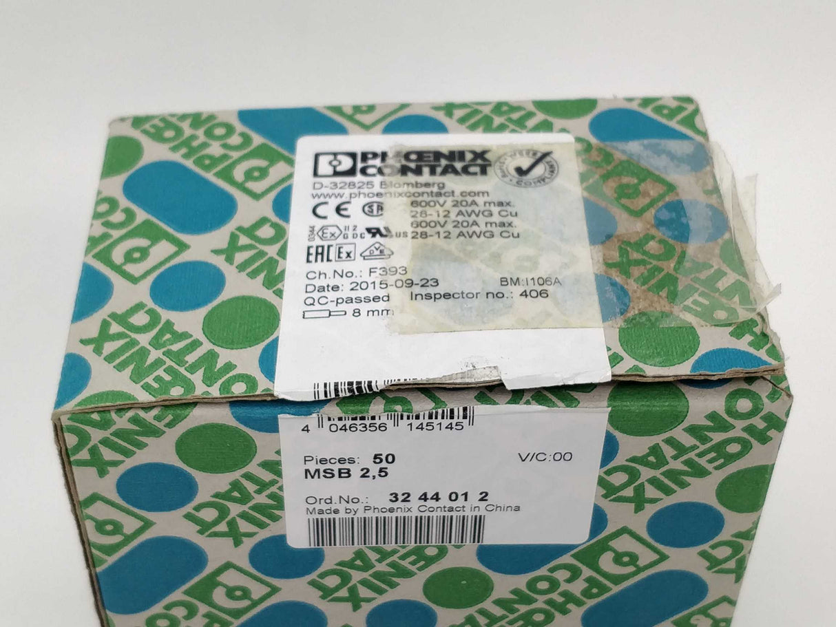 Phoenix Contact 3244012 Mini feed-through terminal block MSB 2,5 48 Pcs.