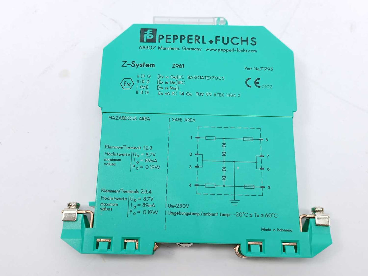 Pepperl+Fuchs 071795 Z961 Zener Barrier