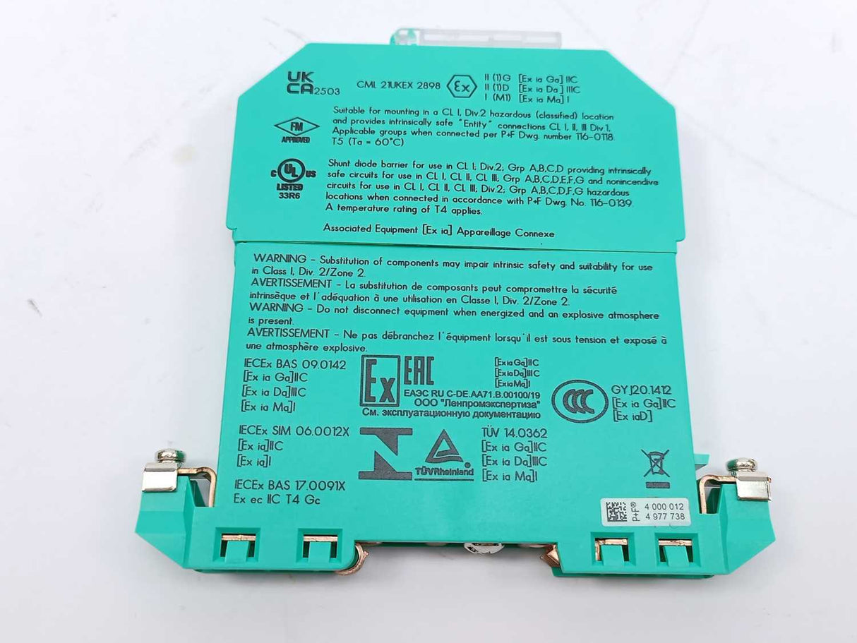 Pepperl+Fuchs 071795 Z961 Zener Barrier