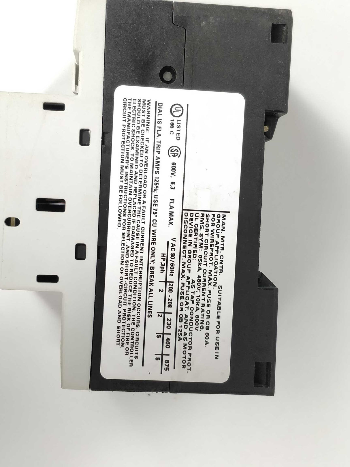 Siemens 3RV1011-1GA10 SIRIUS circuit breaker (6Pcs)