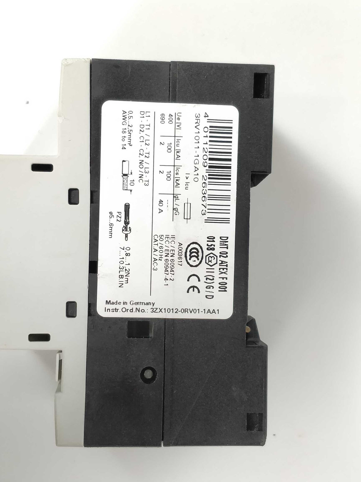 Siemens 3RV1011-1GA10 SIRIUS circuit breaker (6Pcs)