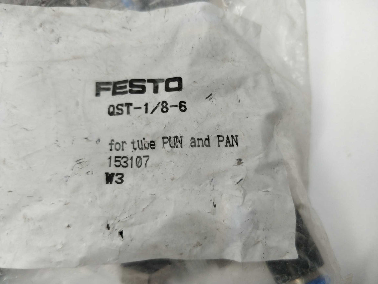 Festo QST-1/8-6 Threaded-to-Tube T-Connector 10 pieces