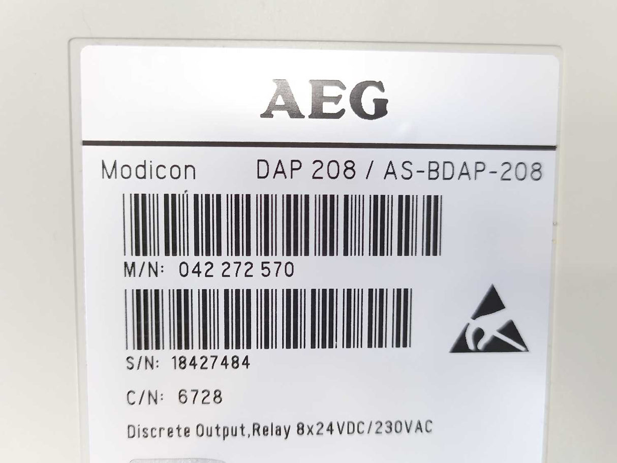 AEG Schneider Automation DAP 208/AS-BDAP-208 Descrete Output, Relay