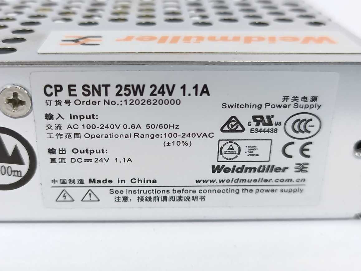 Weidmüller 1202620000 CP E SNT Switching Power Supply 25W 24V 1.1A