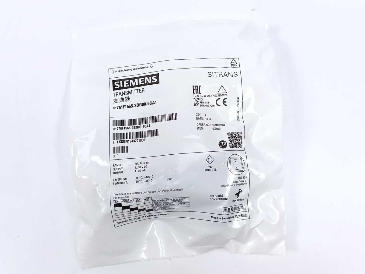 Siemens 7MF1565-3BG00-6CA1 Transmitter