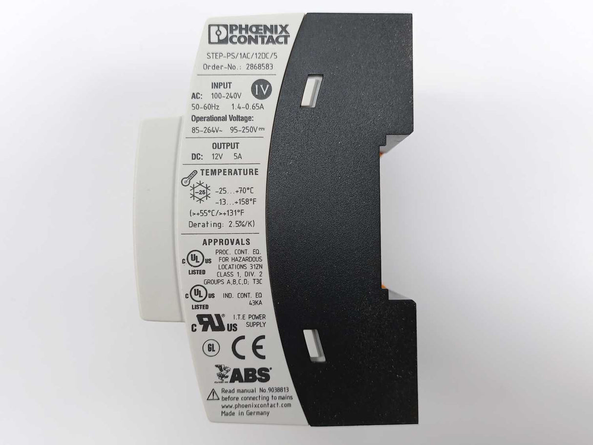 Phoenix Contact 2868583 STEP-PS/ 1AC/12DC/5 Power Supply