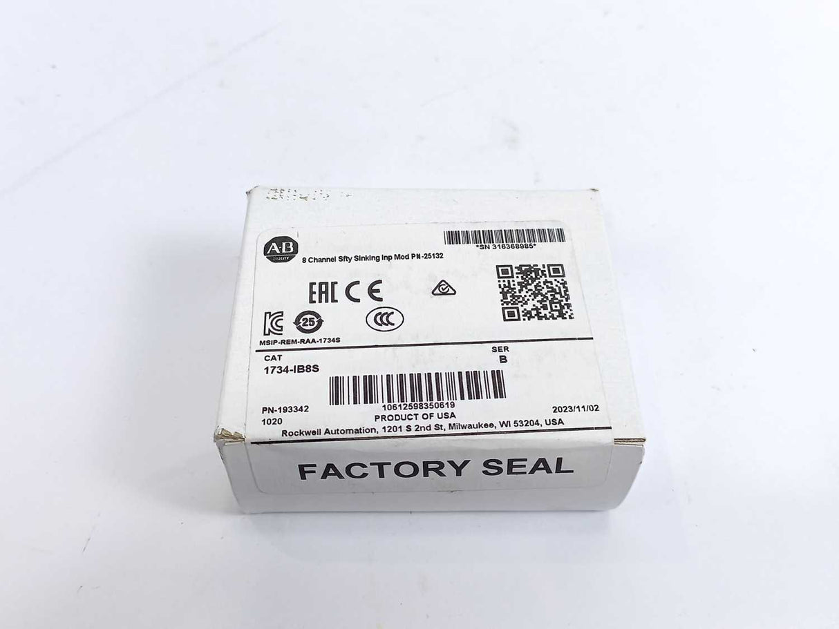 AB 1734-IB8S 8 Channel Sfty Sinking Inp Mod PN-25132 SER. B