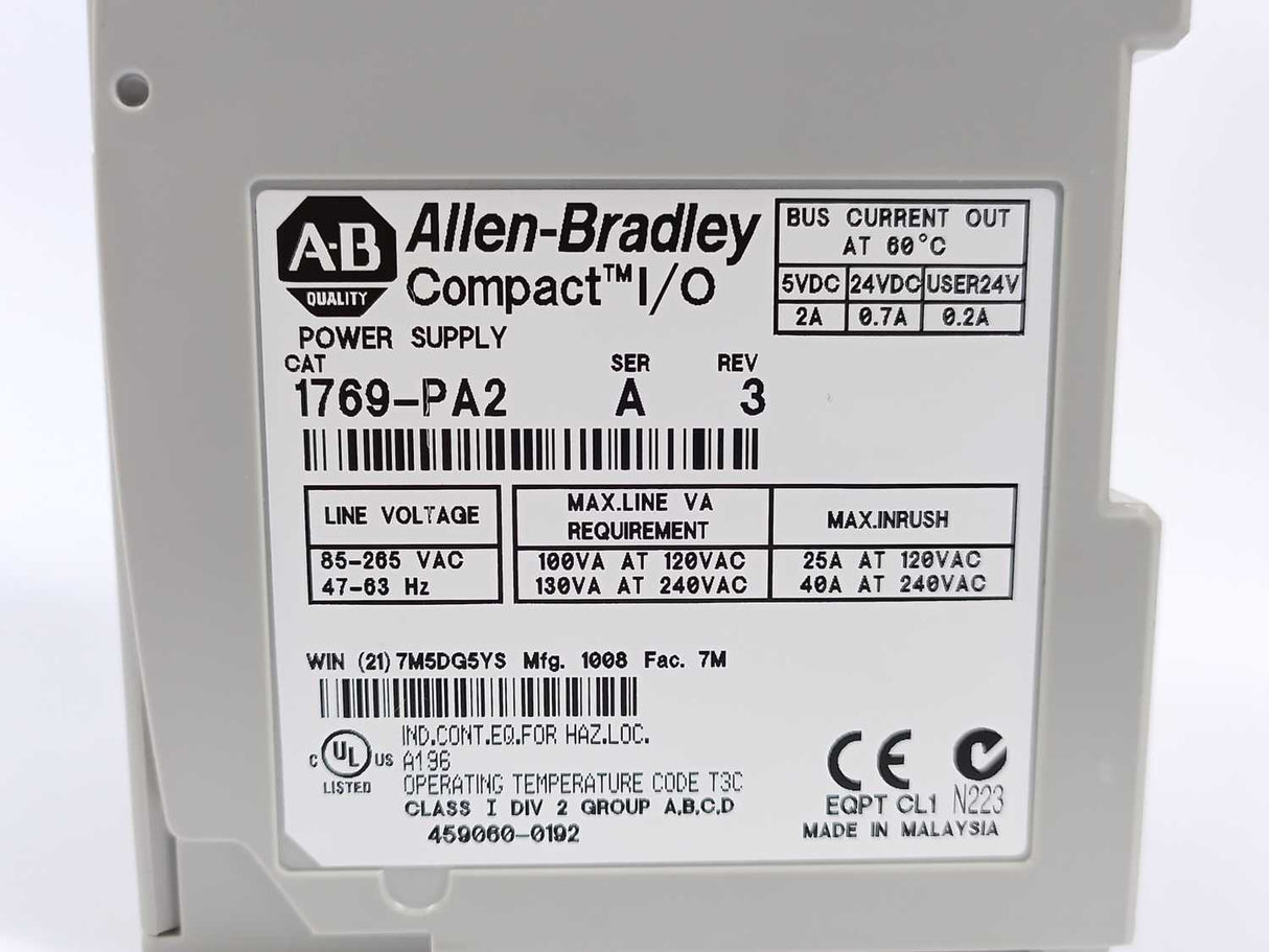 AB 1769-PA2 SER. A - I/O Compact Power Supply 120/240VAC Input