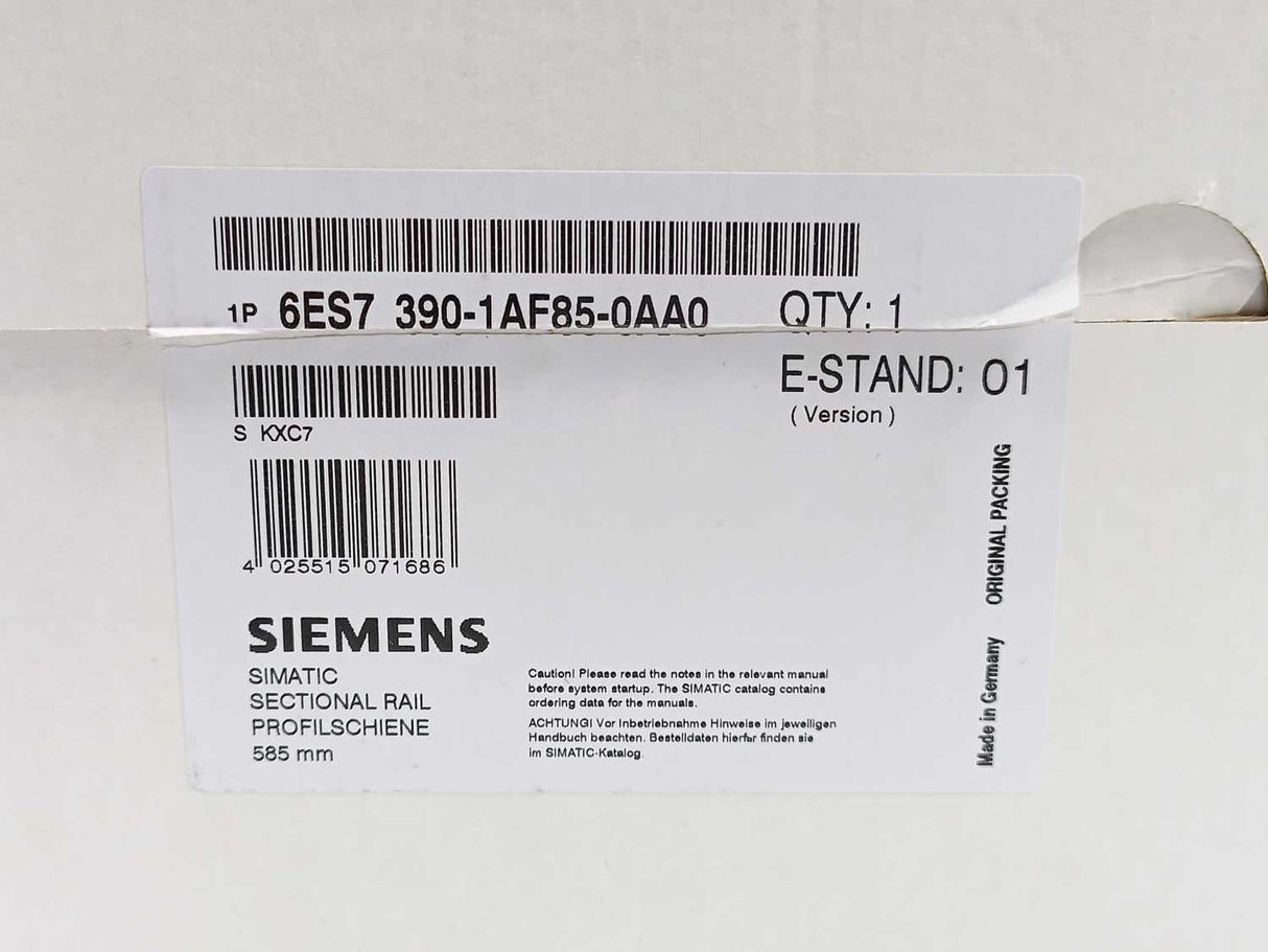 Siemens 6ES7390-1AF85-0AA0 Mounting Sectional Rail L=585 mm