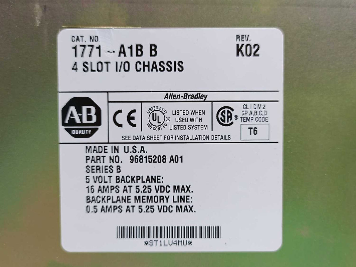AB 1771-A1B Ser. B 4 Slot I/O Chassis