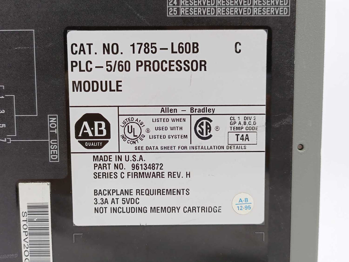 AB 1785-L60B Ser.C Firmware Rev. C
