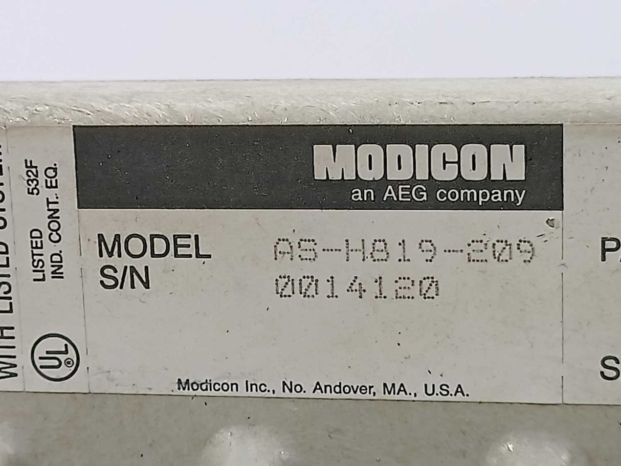 Modicon AS-H819-209 7 Slot 984 Series PLC Rack w/ AS-9534-002