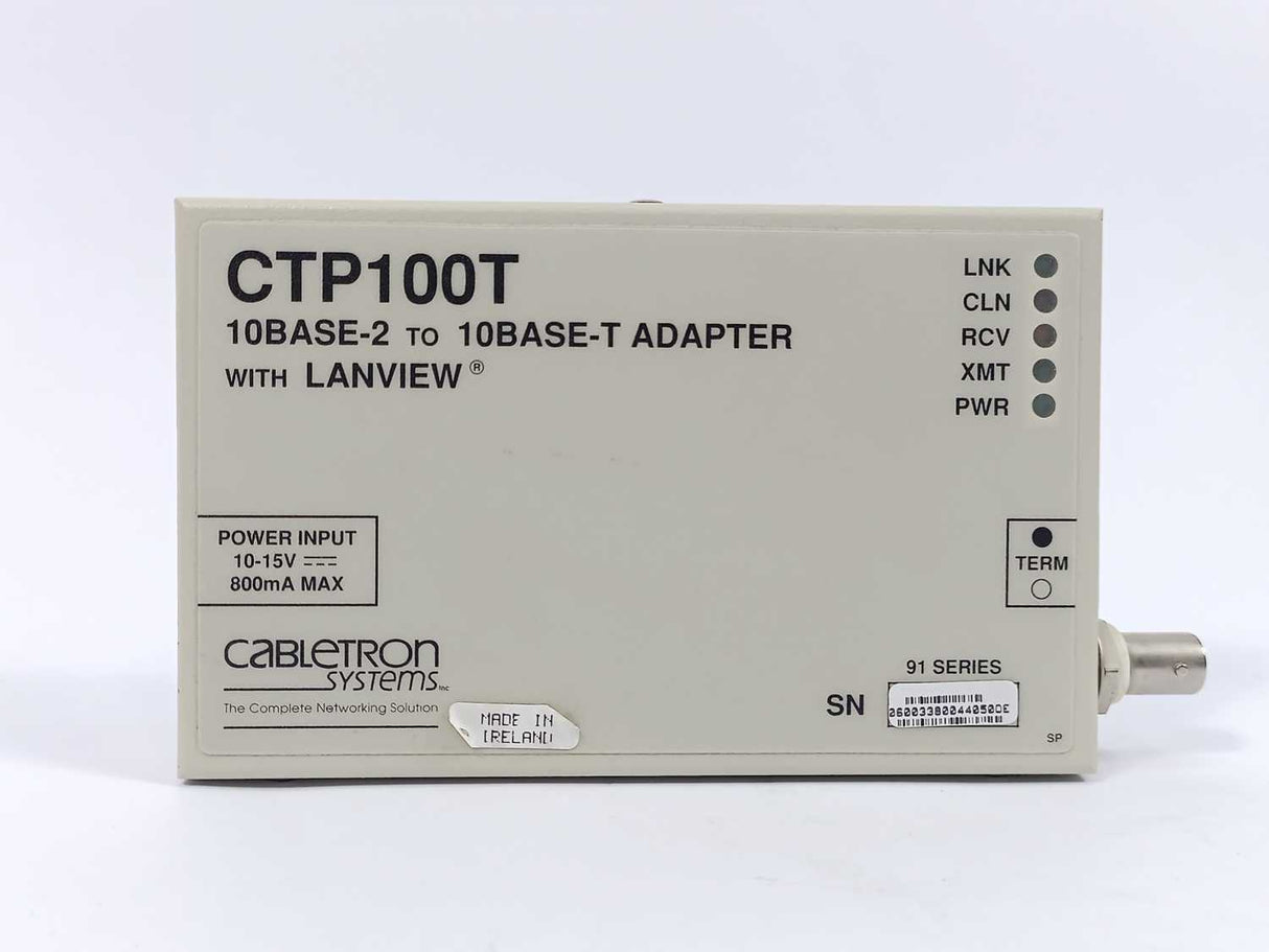 Cabletron Systems CTP100T 10BASE-2 to 10BASE-T Adapter with LANVIEW