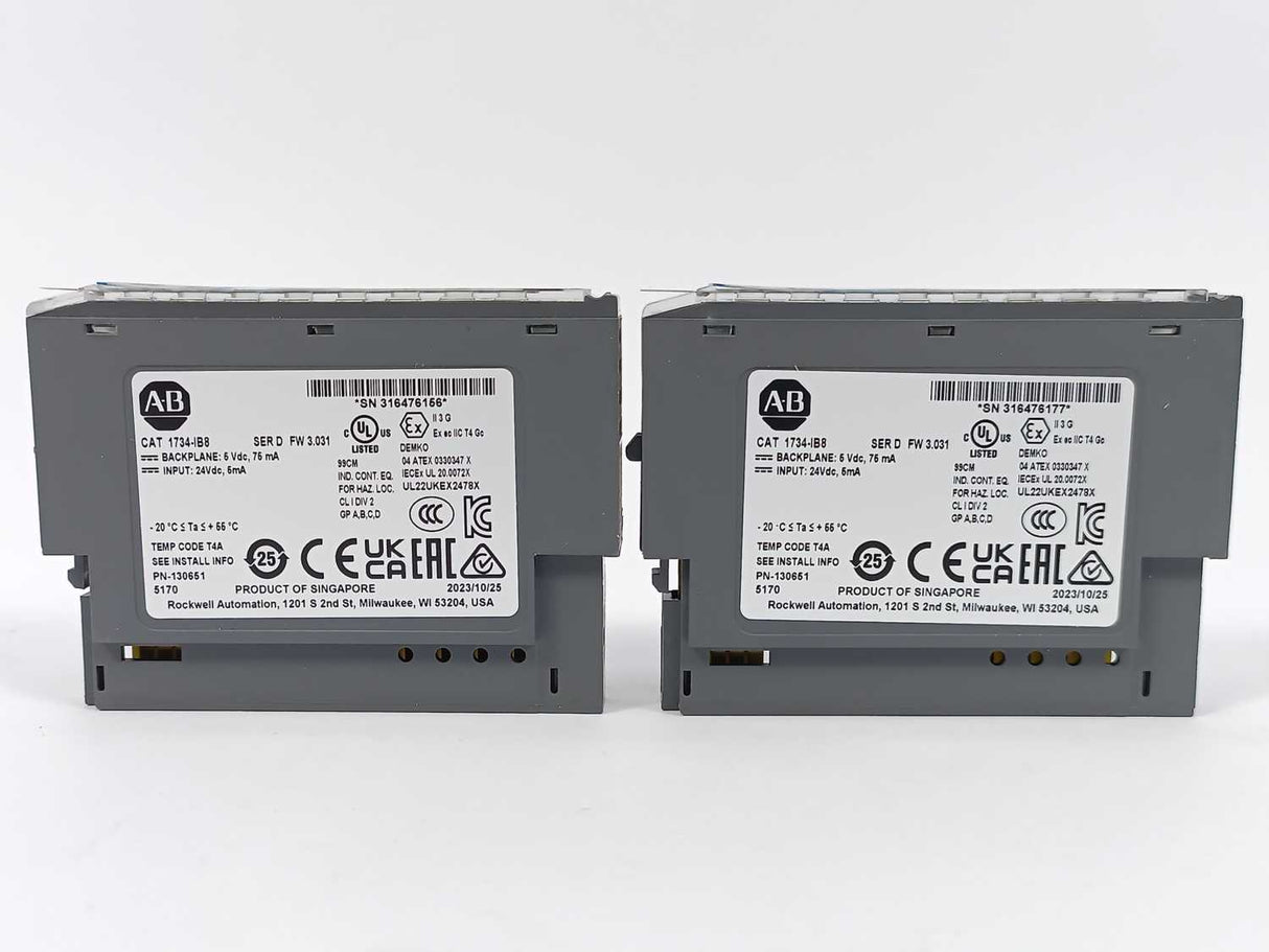 AB 1734-IB8 POINT I/O 8 Point Digital Input Module, Ser. D, Batch of 2pcs
