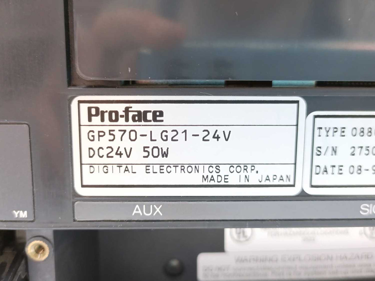 Pro-Face GP570-LG21-24V 10.4-inch Touch Panel, for parts, do power up