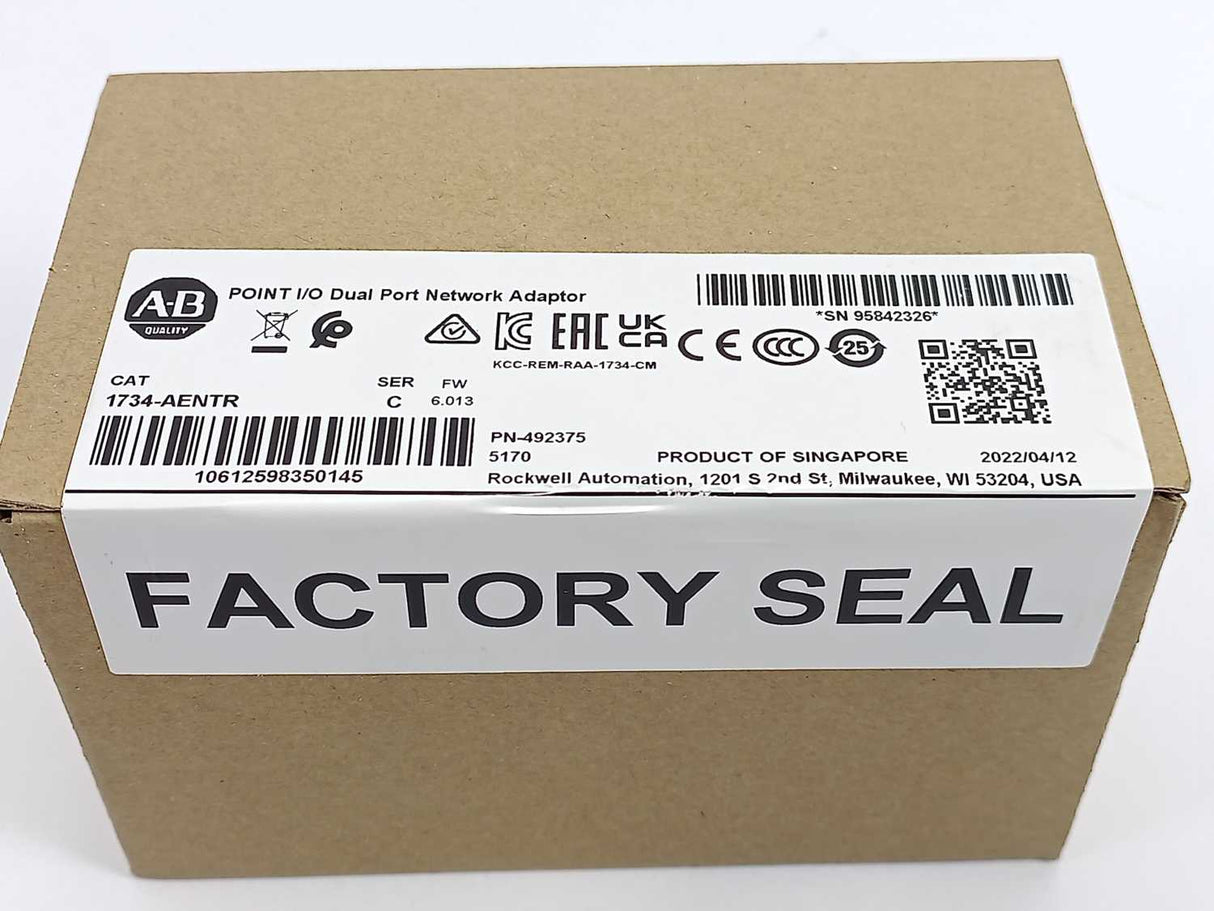 AB 1734-AENTR Ser. C FW. 6.013 POINT I/O Dual Port Network Adaptor