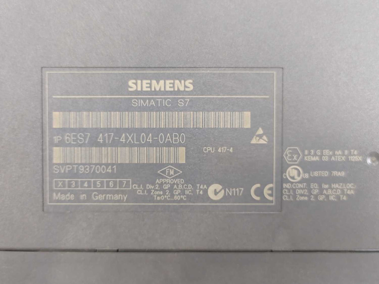 Siemens 6ES7417-4XL04-0AB0 SIMATIC S7 CPU 417-4