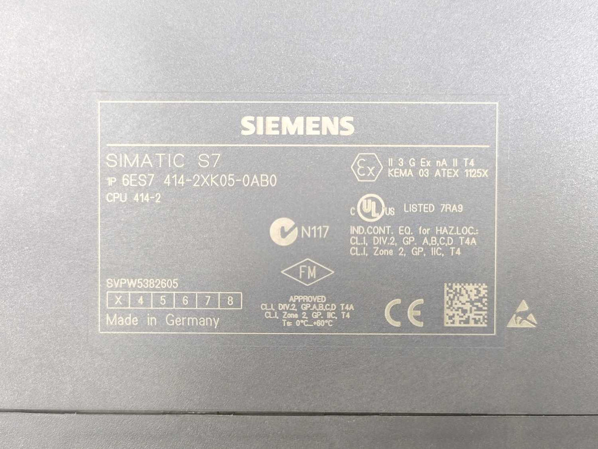 Siemens 6ES7414-2XK05-0AB0 SIMATIC S7-400 CPU
