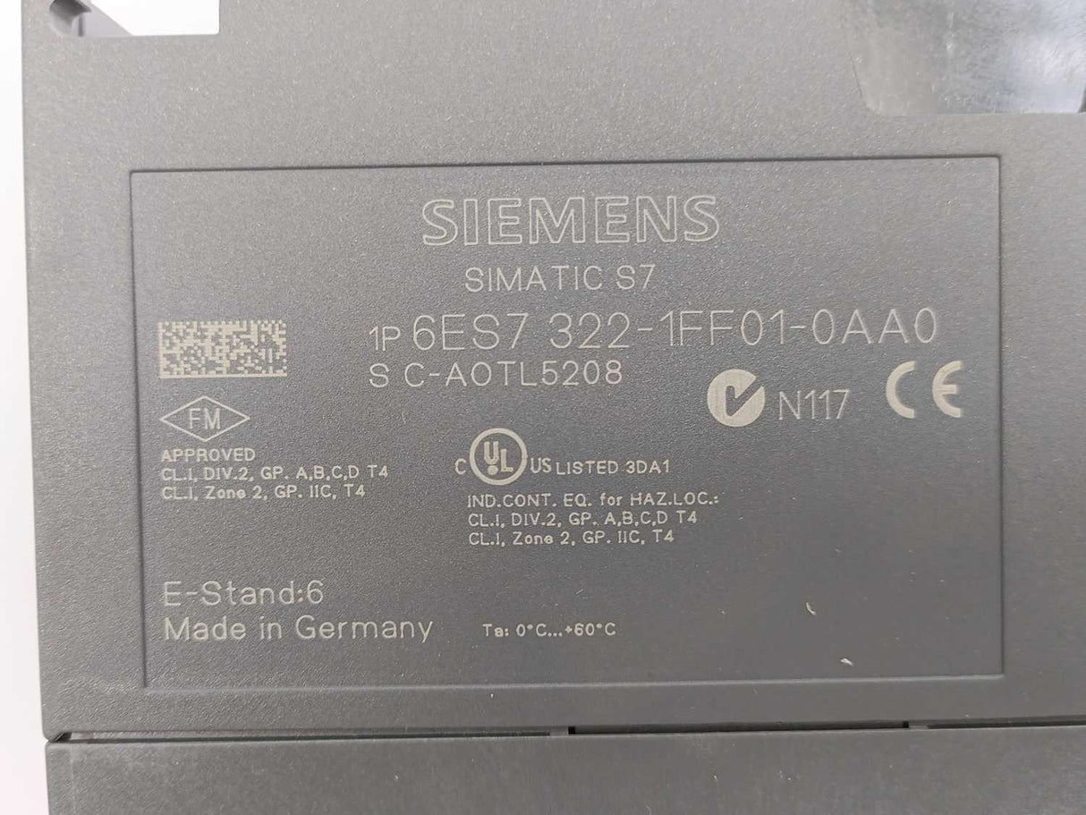 Siemens 6ES7322-1FF01-0AA0 SIMATIC S7-400, Central Processing Unit CPU 414-3