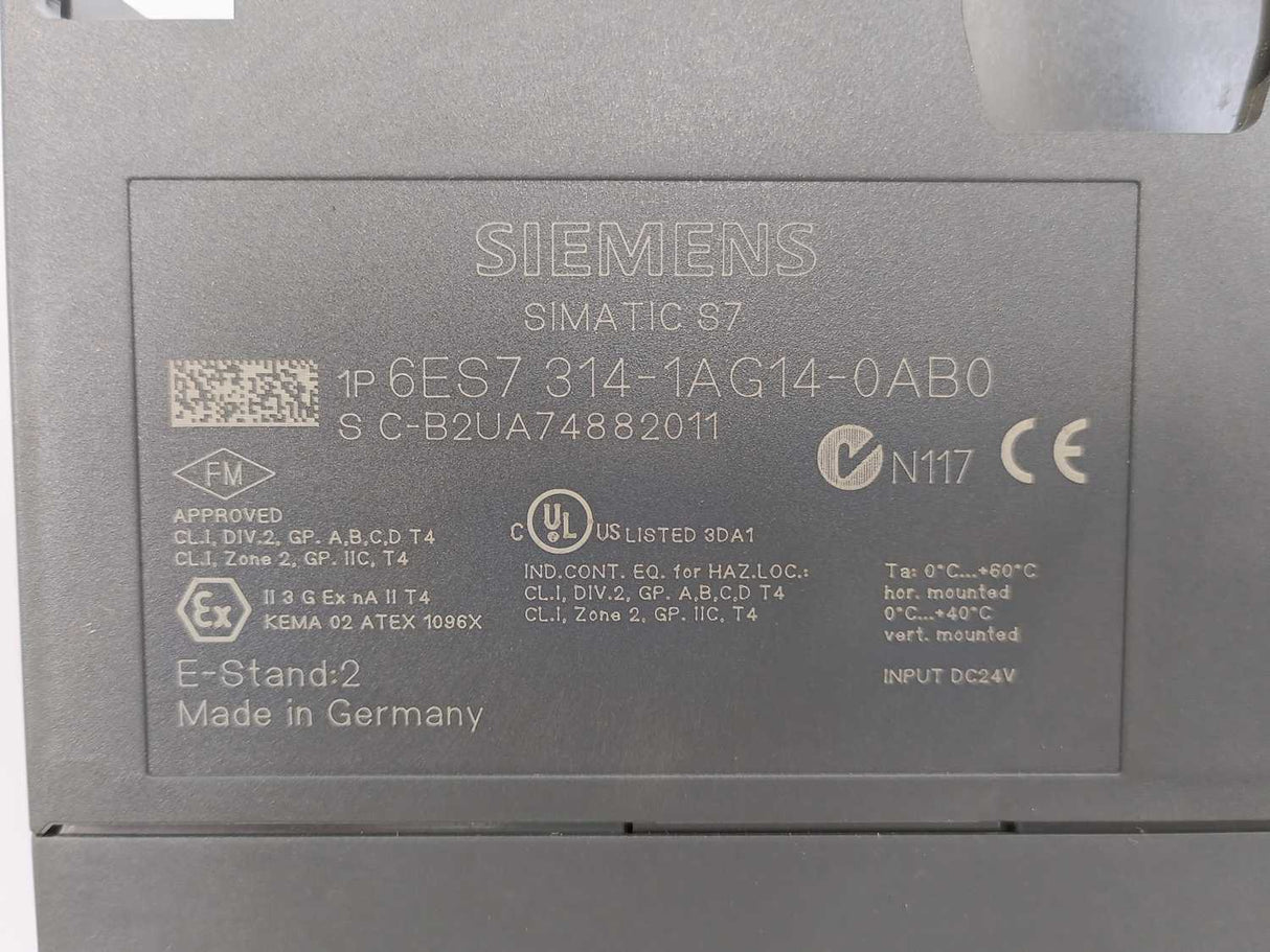Siemens 6ES7315-2AH14-0AB0 CPU 315-2DP SIMATIC S7-300