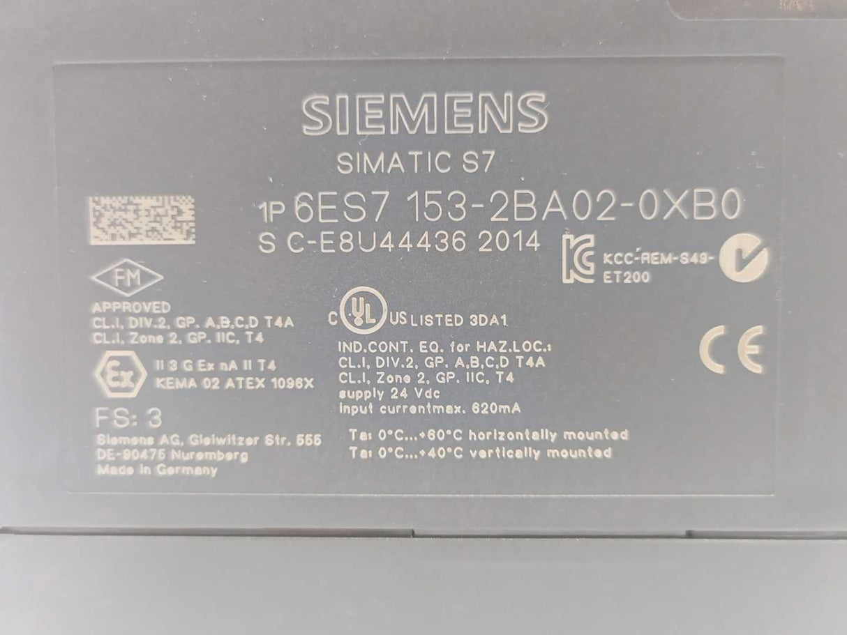 Siemens 6ES7 153-2BA02-0XB0 Connection ET200M/Link