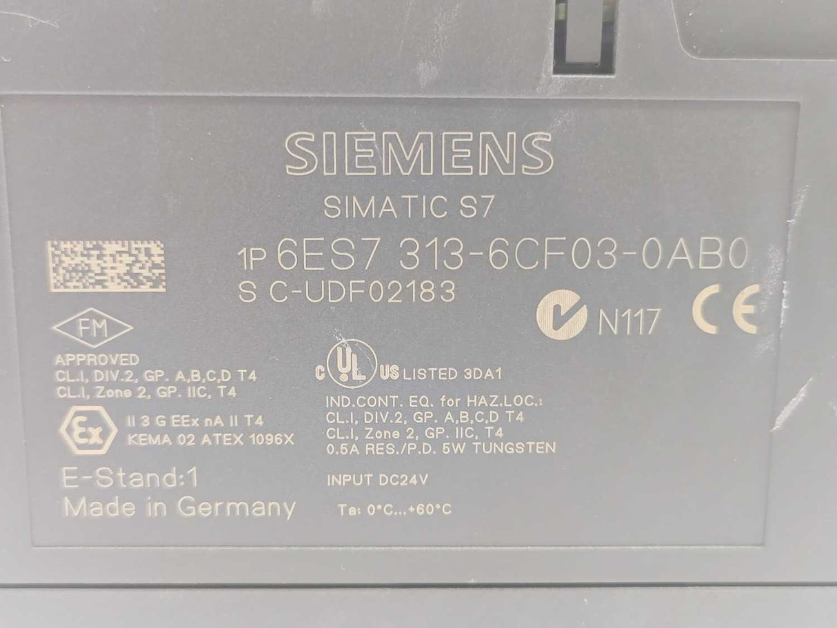 Siemens 6ES7313-6CF03-0AB0 Simatic S7 CPU313C-2 DP