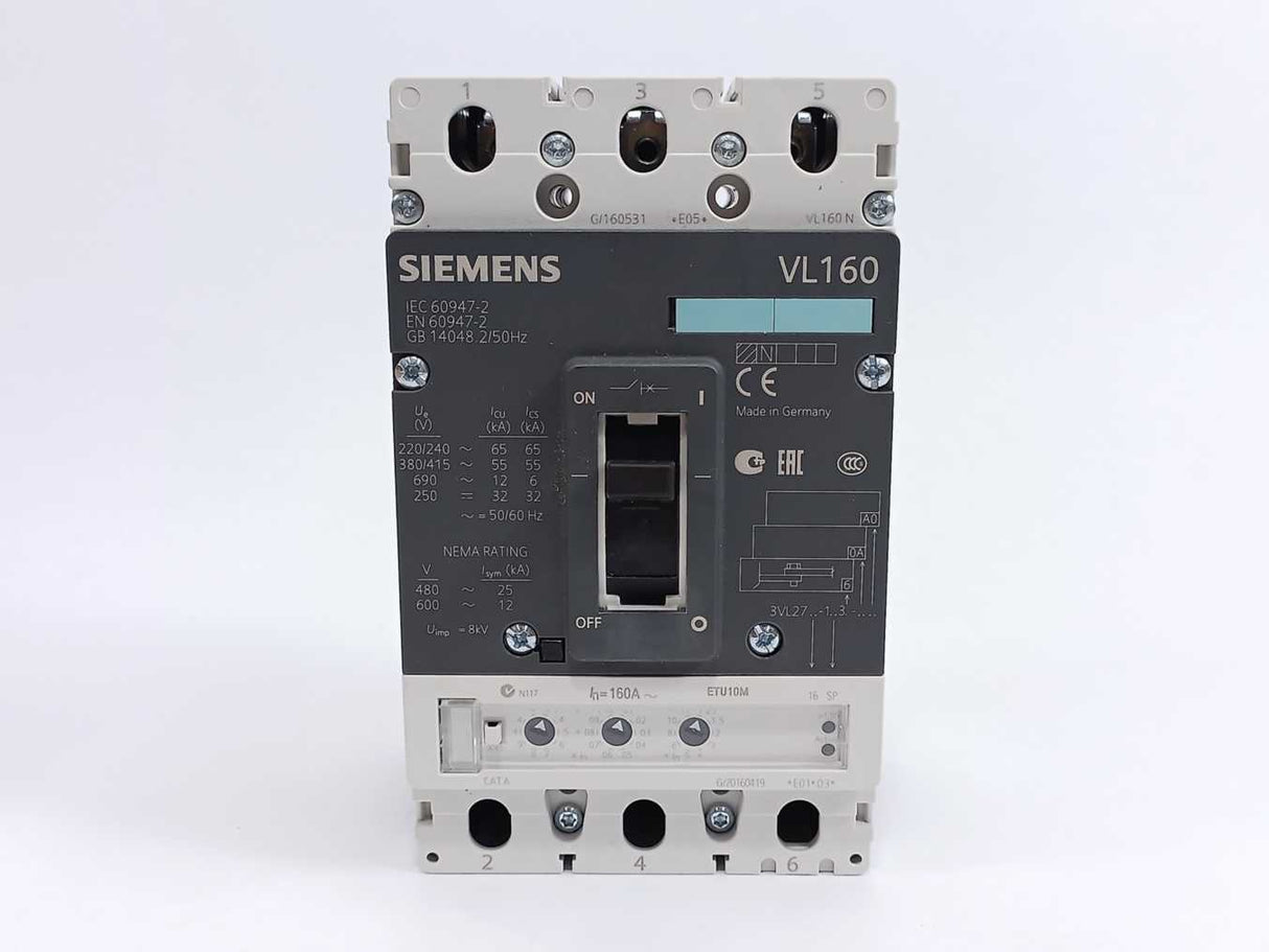 Siemens 3VL2716-1SP36-0AA0 VL160N Circuit Breaker