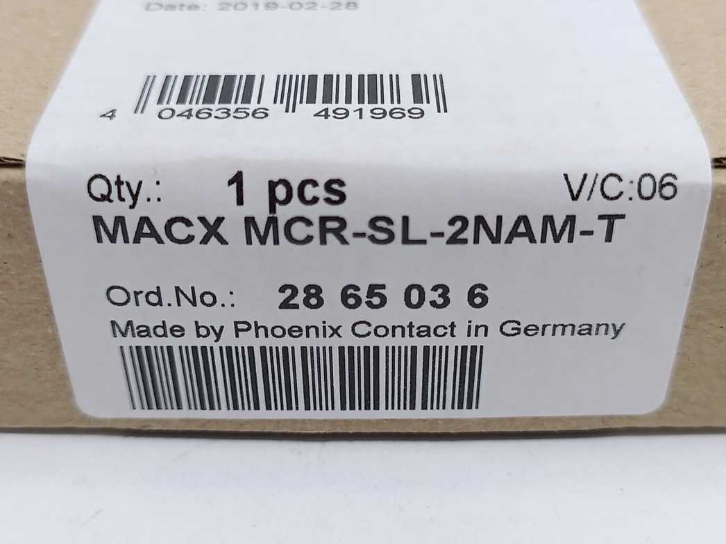 Phoenix Contact 2865036 MACX MCR-SL-2NAM-T
