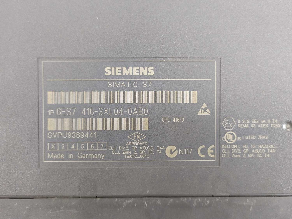 Siemens 6ES7416-3XL04-0AB0 SIMATIC S7 CPU 416-3