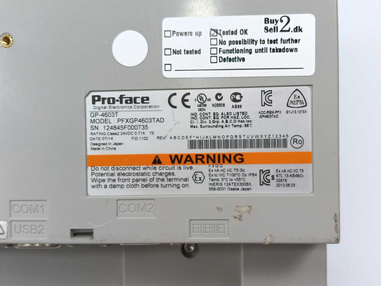 Pro-Face PFXGP4603TAD Display GP4000 Series